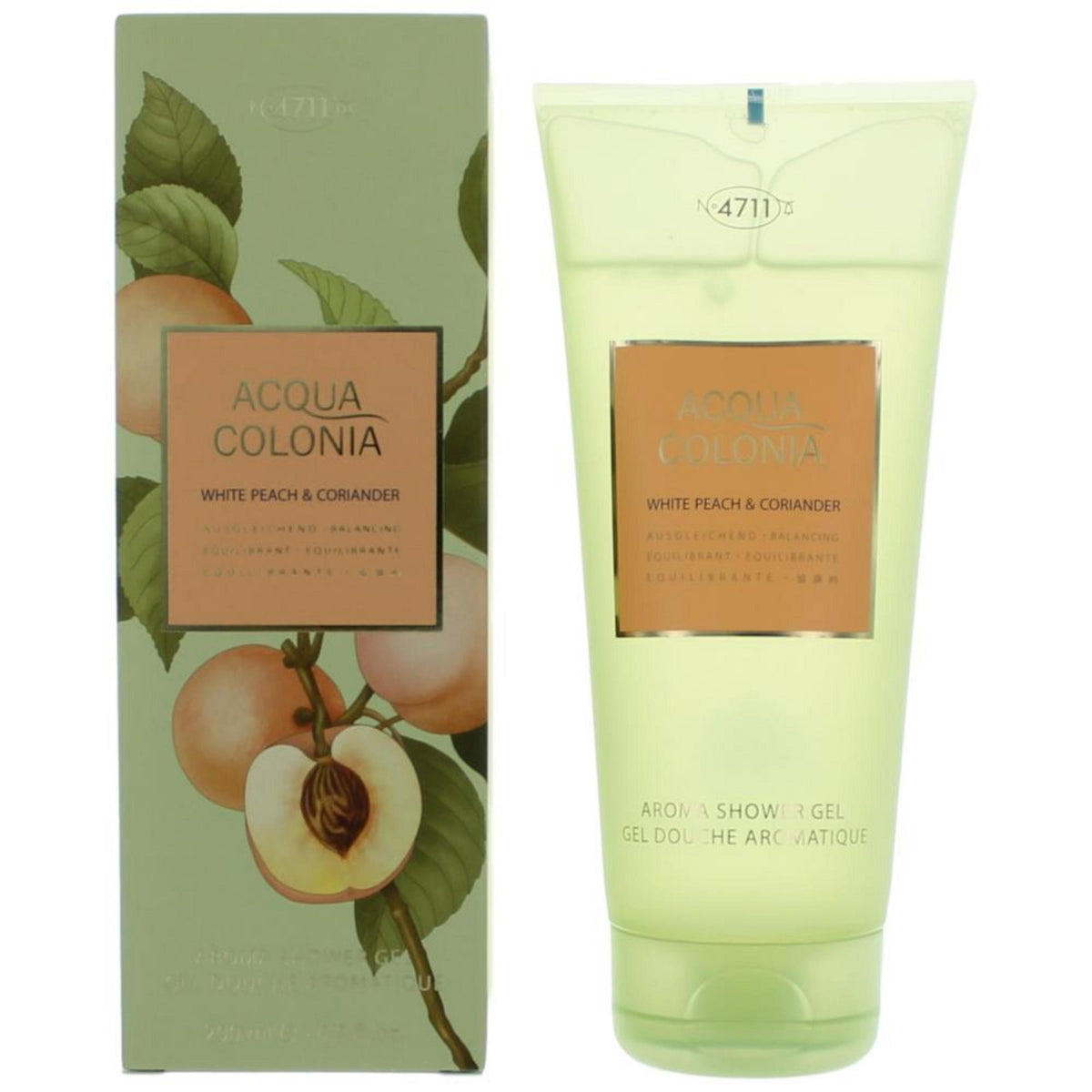 4711, Acqua Colonia, White Peach & Coriander, Moisturizing, Shower Gel, Body, All Skin Types, 200 ml