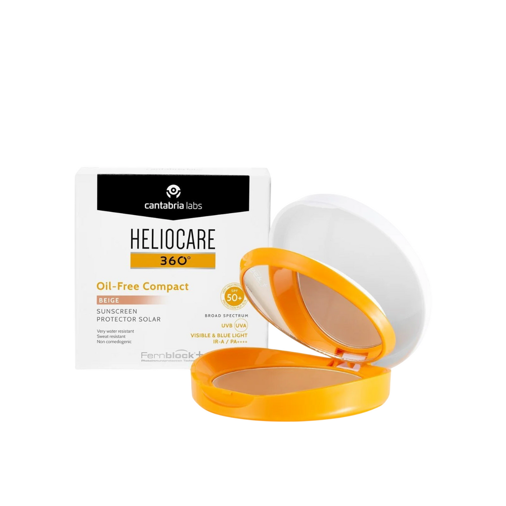 Cantabria Labs, Heliocare 360o Color, Oil-Free, Sun Protection, Compact Powder, Beige, 10 g