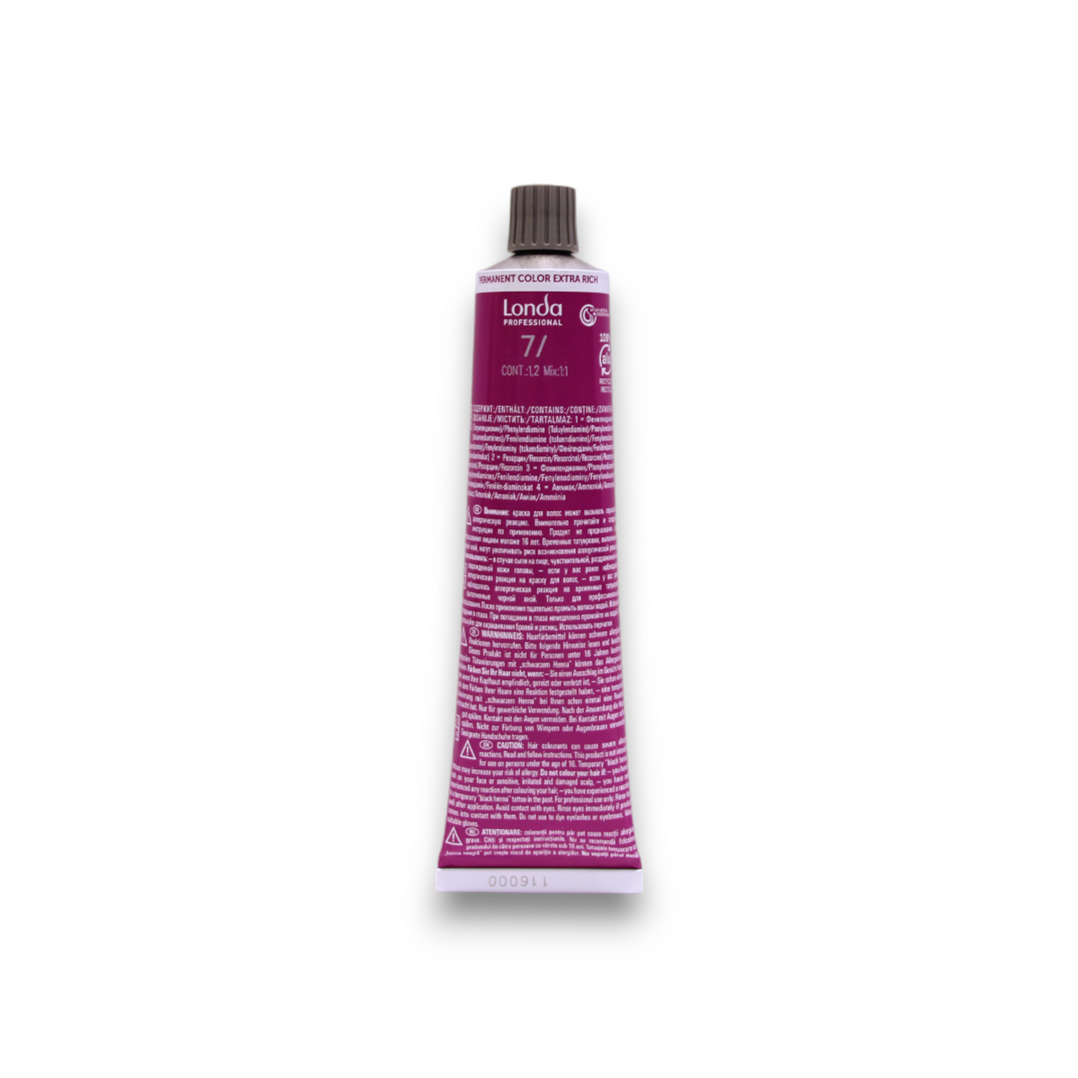 Londa Professional, Londacolor, Permanent Hair Dye, 7/ Medium Blonde, 60 ml