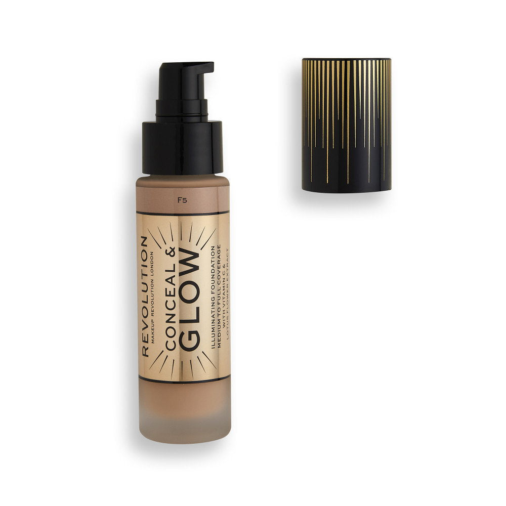 Makeup Revolution, Conceal & Glow, Illuminating, Cream Foundation, F5, 23 ml
