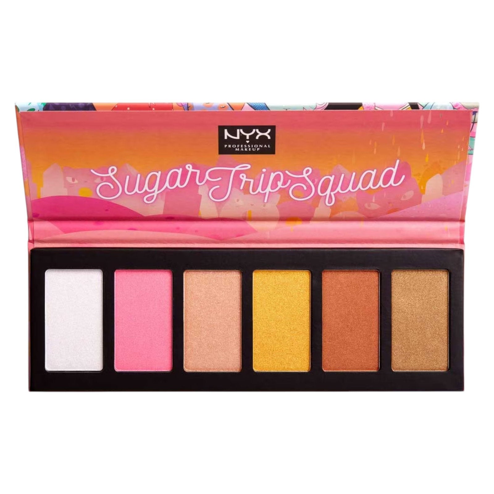 Nyx, Sugar Trip Squad, Tierversuchsfrei, Schimmernd, Highlighter-Palette, 01, SQUADHP, 30 g