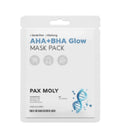 PaxMoly, AHA + BHA, Glowing, Sheet Mask, Face, Day & Night, 25 ml
